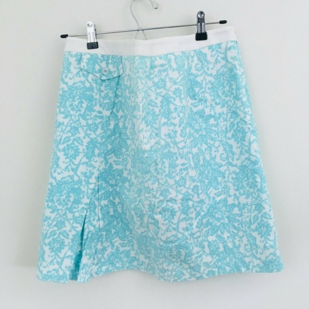 Oscar de la Renta Textured Floral Skirt 12P